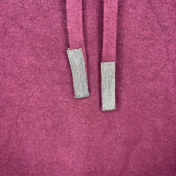 CHICO'S Cowl Neck Sweater Womens M Burgundy Drawstring Long Sleeve - Picture 5 of 8